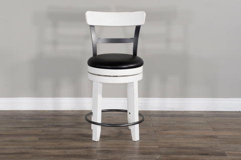 Carriage House - Barstool With Back & Swivel Cushion Seat - Premium Bar Height (28"-30") from Sunny Designs - Just $216! Shop now at brett interiors