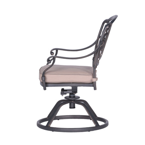 Patio Outdoor Aluminum Dining Swivel Rocker Chairs With Cushion (Set of 2) - Premium Chair Sets from Gather Craft - Just $763! Shop now at brett interiors