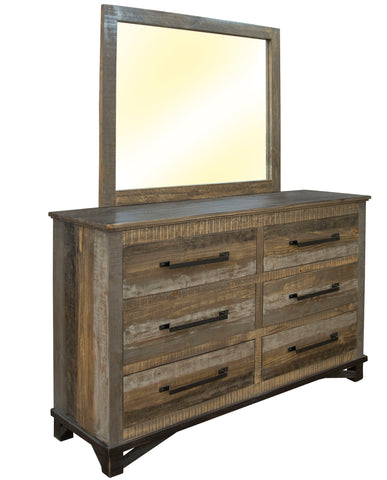 Loft Brown - Mirror - Two Tone Gray / Brown - Premium Bedroom Mirrors from International Furniture Direct - Just $297.50! Shop now at brett interiors