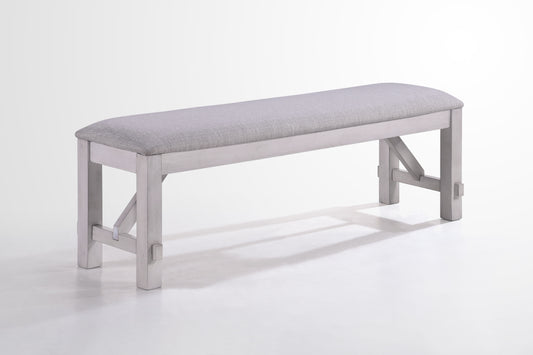 Maisie - Bench - White / Brown - Premium Upholstered Benches from New Classic - Just $225! Shop now at brett interiors