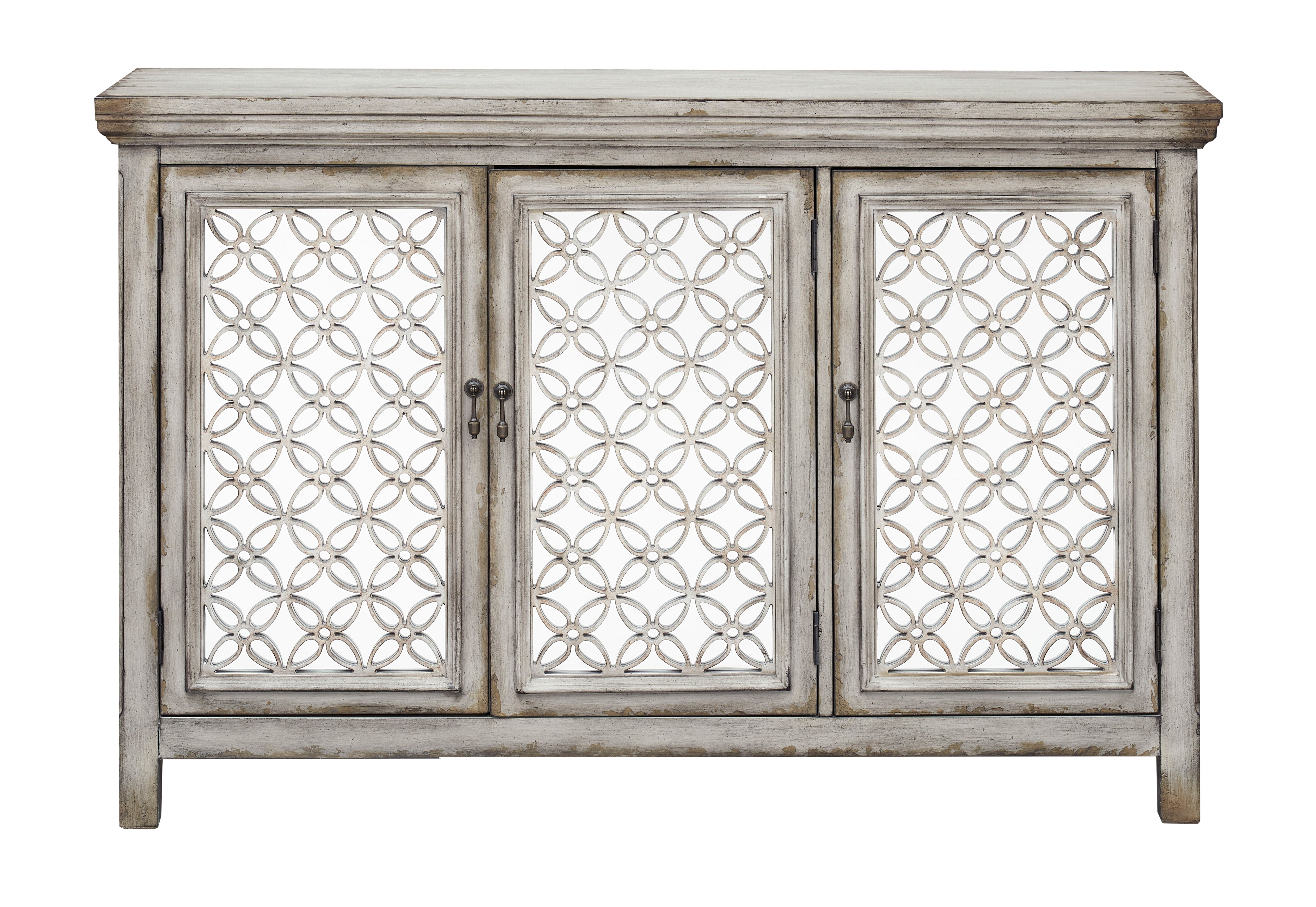 Cara - Three Door Credenza - Lizzy Hazy Gray / Mirror - Premium Credenzas from Coast2Coast Home - Just $3300! Shop now at brett interiors