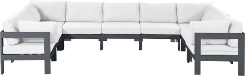 Nizuc - Outdoor Patio Modular Sectional - White - Modern & Contemporary - Premium Stationary Sectionals from Meridian Furniture - Just $8162.50! Shop now at brett interiors