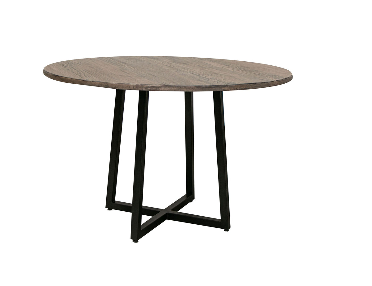 Blacksmith - Round Table - Truffle Brown / Oil Black - Premium Dining Tables from International Furniture Direct - Just $672.50! Shop now at brett interiors