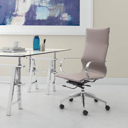 Glider - High Back Office Chair - Taupe - Premium Swivel Chairs from Zuo Modern - Just $1275! Shop now at brett interiors