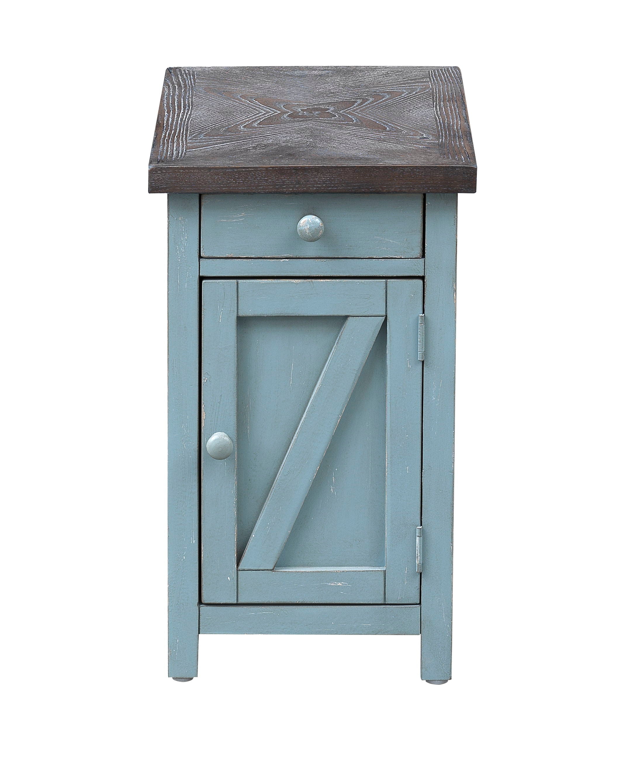 Bar Harbor - One Drawer One Door Chairside Cabinet - Blue - Premium Accent Cabinets from Coast2Coast Home - Just $1485! Shop now at brett interiors