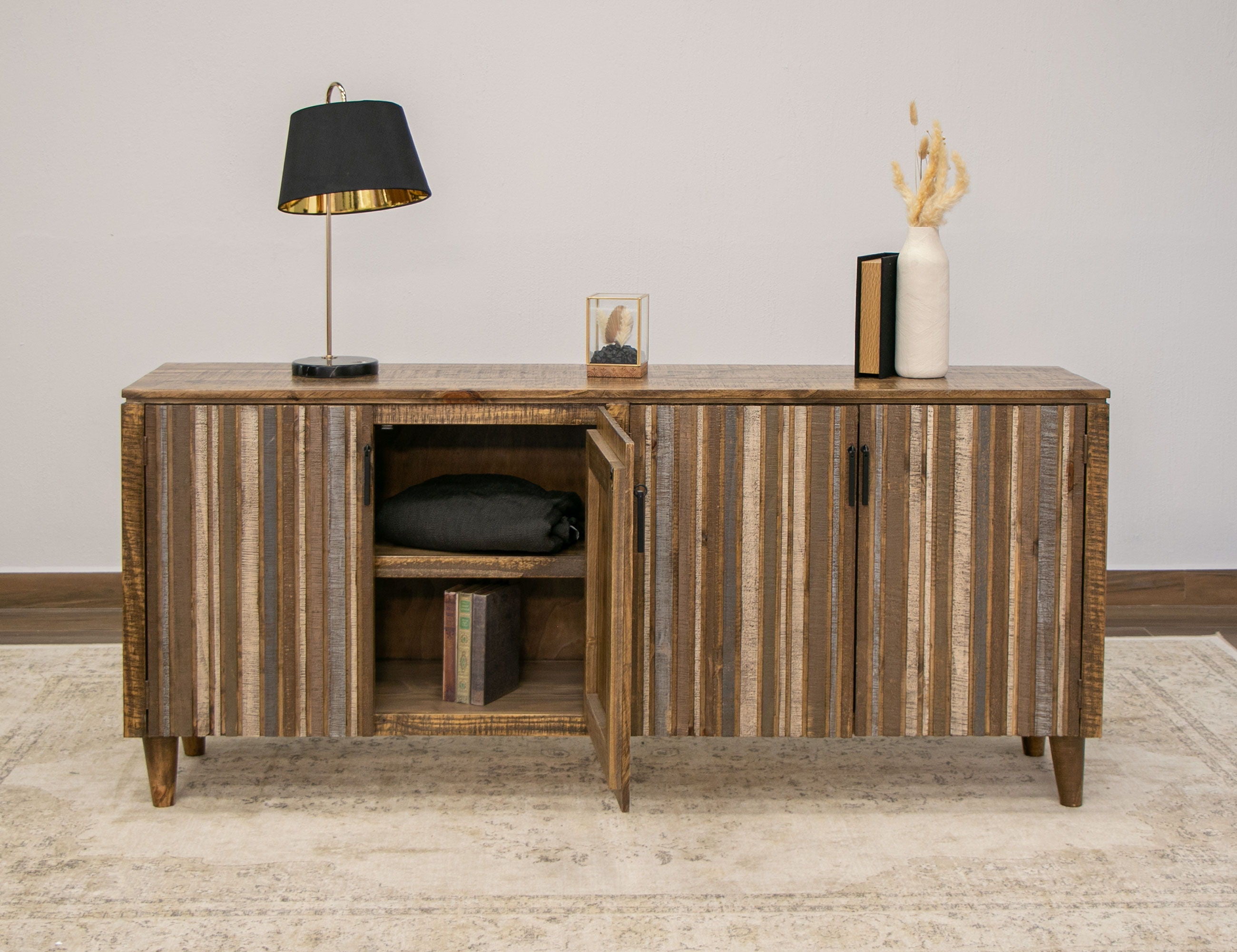 Tiza - 4 Doors Console - Premium TV Stands from International Furniture Direct - Just $962.50! Shop now at brett interiors