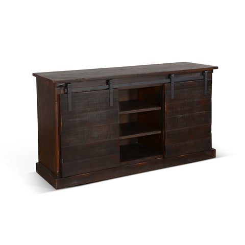 TV Console With Barn Door - Charred Oak - Premium TV Stands from Sunny Designs - Just $1098! Shop now at brett interiors