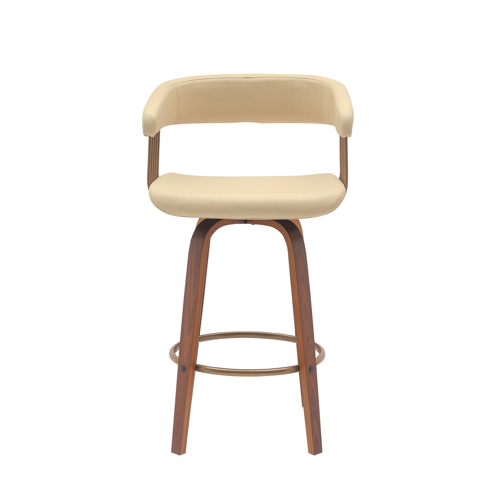 Topanga - Swivel Walnut Wood Stool - Premium Counter Height (24"-27") from Armen Living - Just $230! Shop now at brett interiors