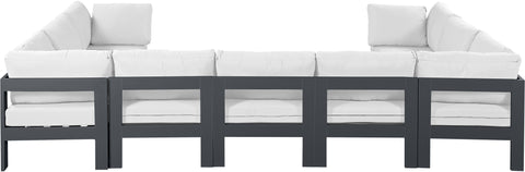 Nizuc - Outdoor Patio Modular Sectional - White - Modern & Contemporary - Premium Stationary Sectionals from Meridian Furniture - Just $8162.50! Shop now at brett interiors