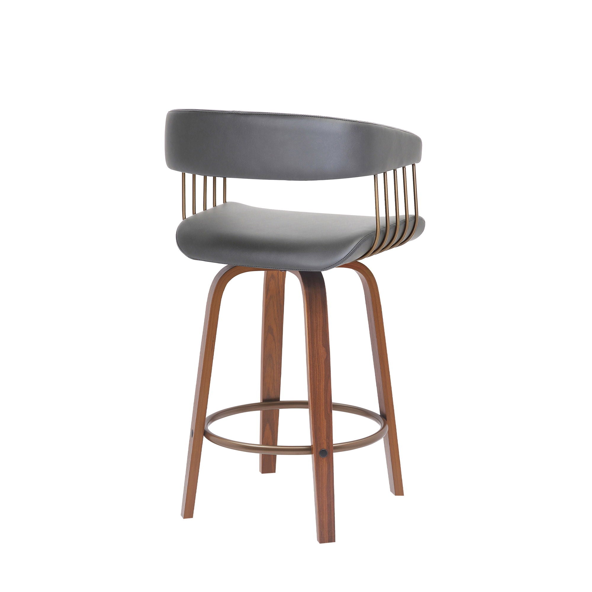 Topanga - Swivel Walnut Wood Stool - Premium Counter Height (24"-27") from Armen Living - Just $230! Shop now at brett interiors