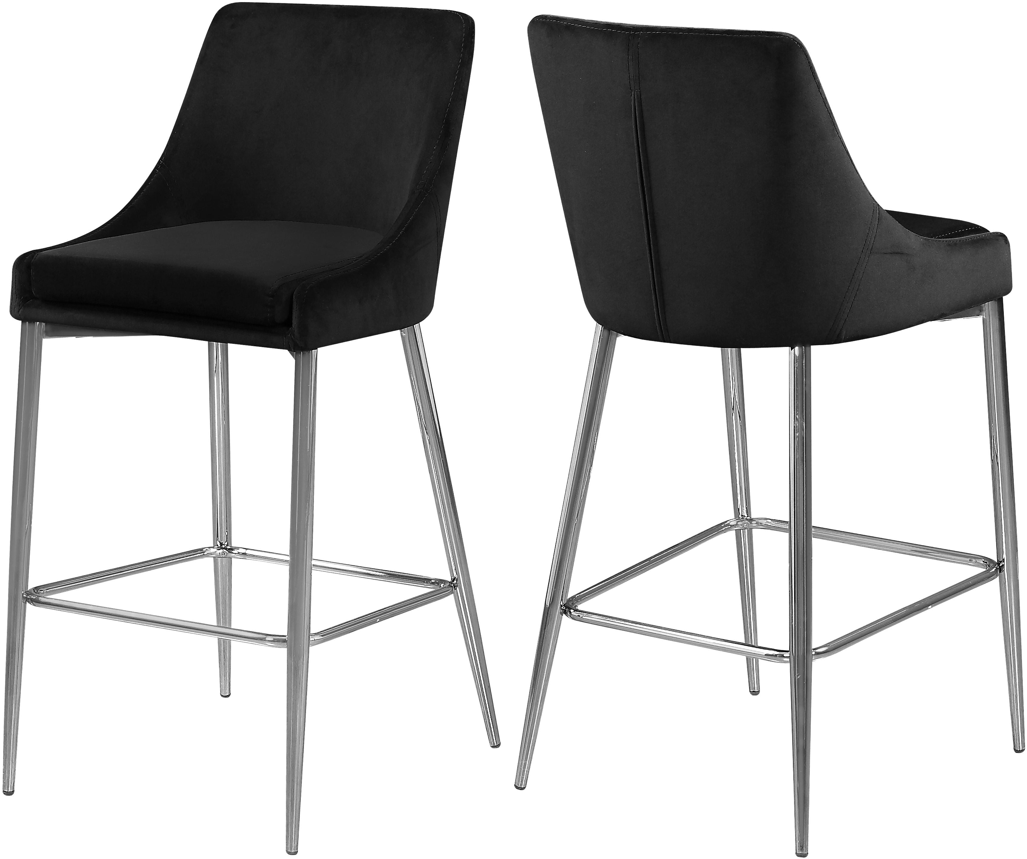 Karina - Stool with Chrome Legs (Set of 2) - Premium Stool Sets from Meridian Furniture - Just $600! Shop now at brett interiors