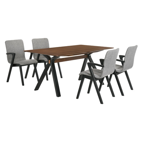 Laredo And Varde - 5 Piece Rectangular Dining Set - Black - Premium 5 Piece Dining Room Sets from Armen Living - Just $1392.50! Shop now at brett interiors