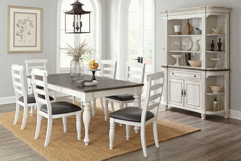 Bourbon County - Rectangular Extension Dining Table - White / Dark Brown - Premium Dining Tables with Extensions from Sunny Designs - Just $908! Shop now at brett interiors