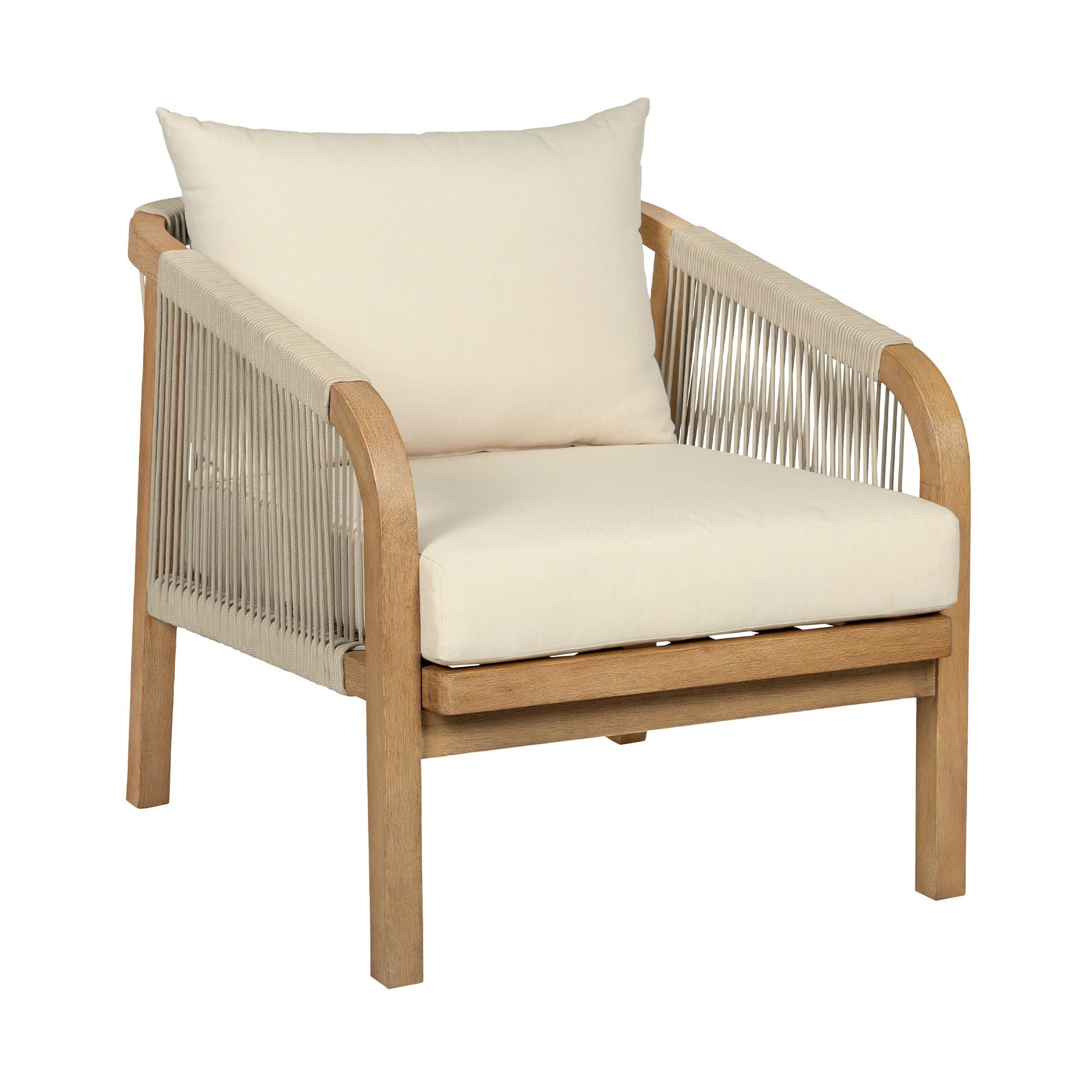 Cypress - Outdoor Patio Chair - Blonde Eucalyptus / Ivory - Premium Arm Chairs from Armen Living - Just $962.50! Shop now at brett interiors