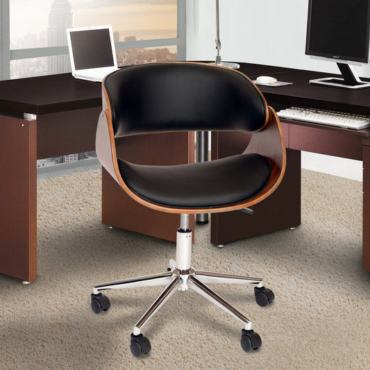 Julian - Modern Veneer Office Chair - Black / Walnut - Premium Desk Chairs from Armen Living - Just $250! Shop now at brett interiors