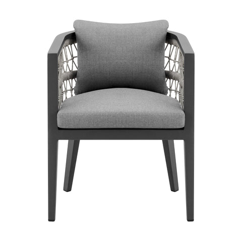 Zella - Outdoor Patio Dining Chair (Set of 2) - Light Gray / Earl Gray - Premium Chair Sets from Armen Living - Just $1675! Shop now at brett interiors