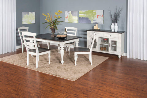 Carriage House - Rectangular Extension Dining Table - White / Dark Brown - Premium Dining Tables with Extensions from Sunny Designs - Just $947! Shop now at brett interiors