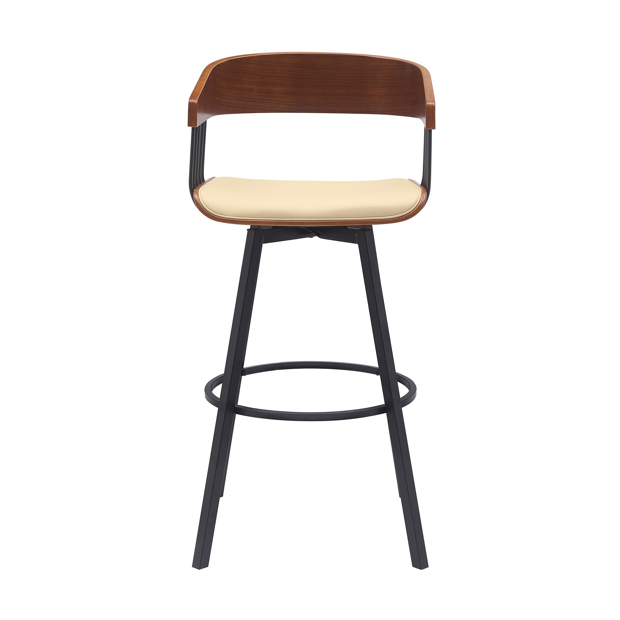 Athena - Swivel Walnut Metal Stool - Premium Counter Height (24"-27") from Armen Living - Just $280! Shop now at brett interiors