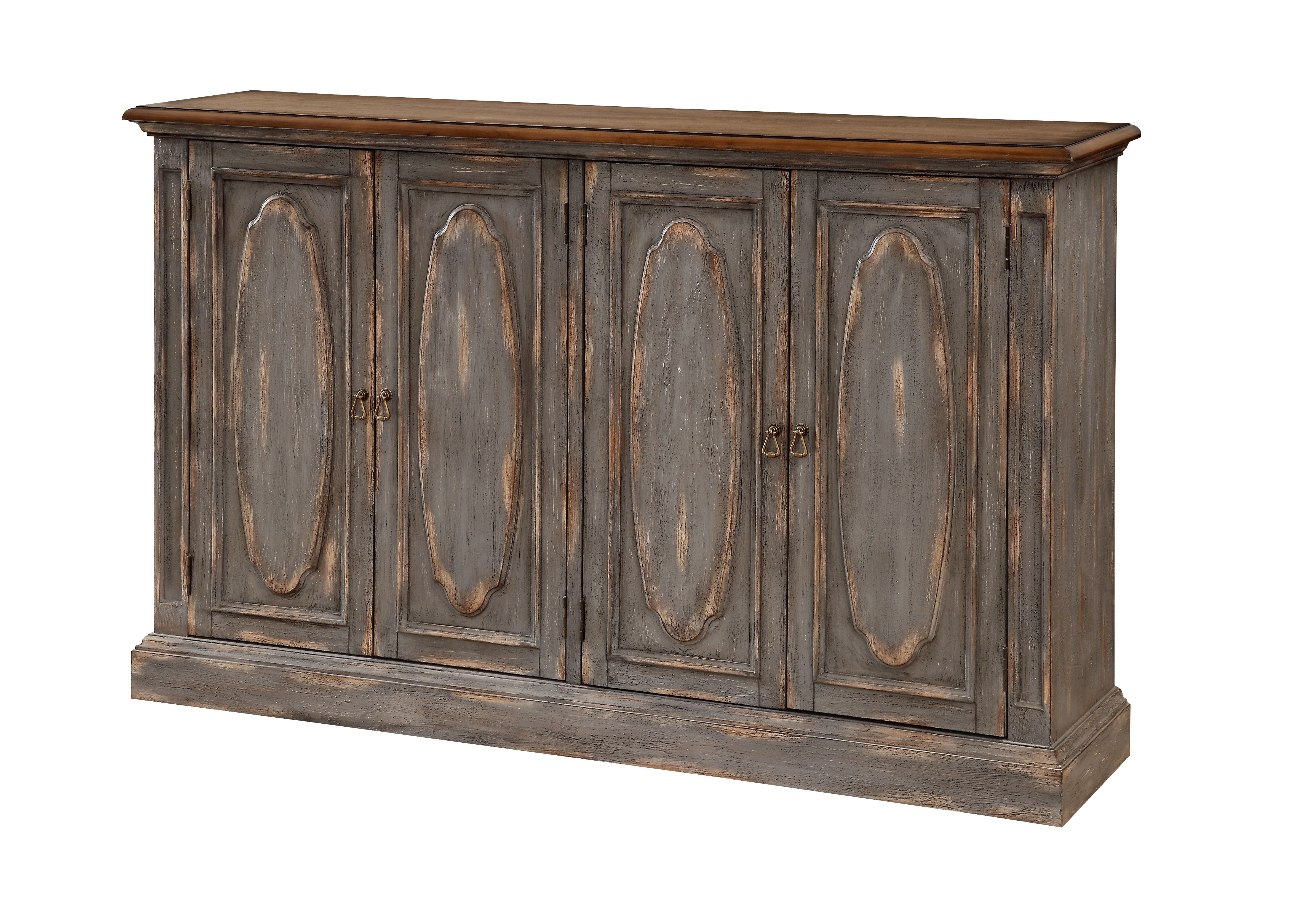 Brooke - Four Door Credenza - Sicily Aged Blue Rub - Premium Credenzas from Coast2Coast Home - Just $3712.50! Shop now at brett interiors