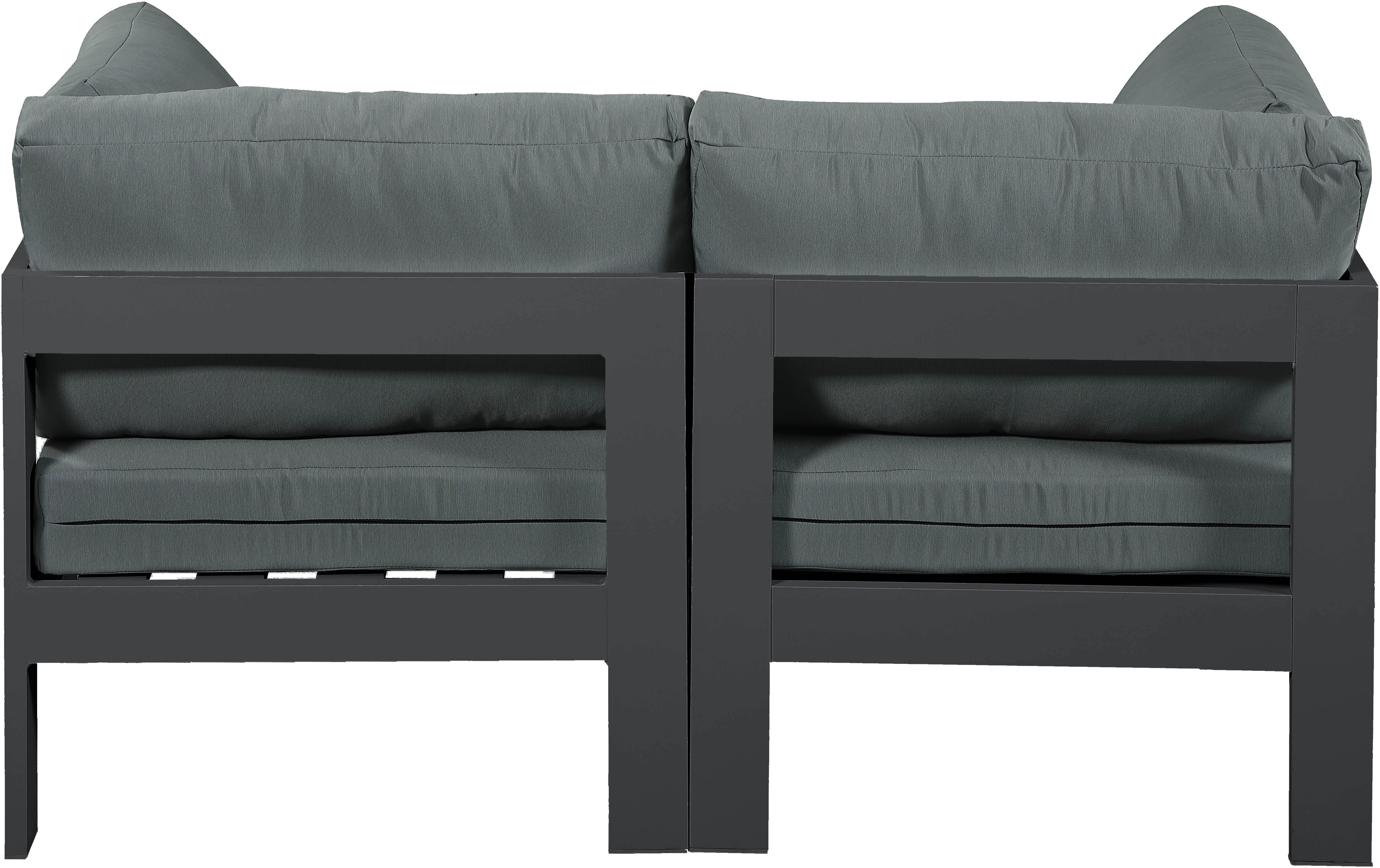 Nizuc - Outdoor Patio Modular Sofa - Dark Grey - Premium Sofas from Meridian Furniture - Just $1925! Shop now at brett interiors