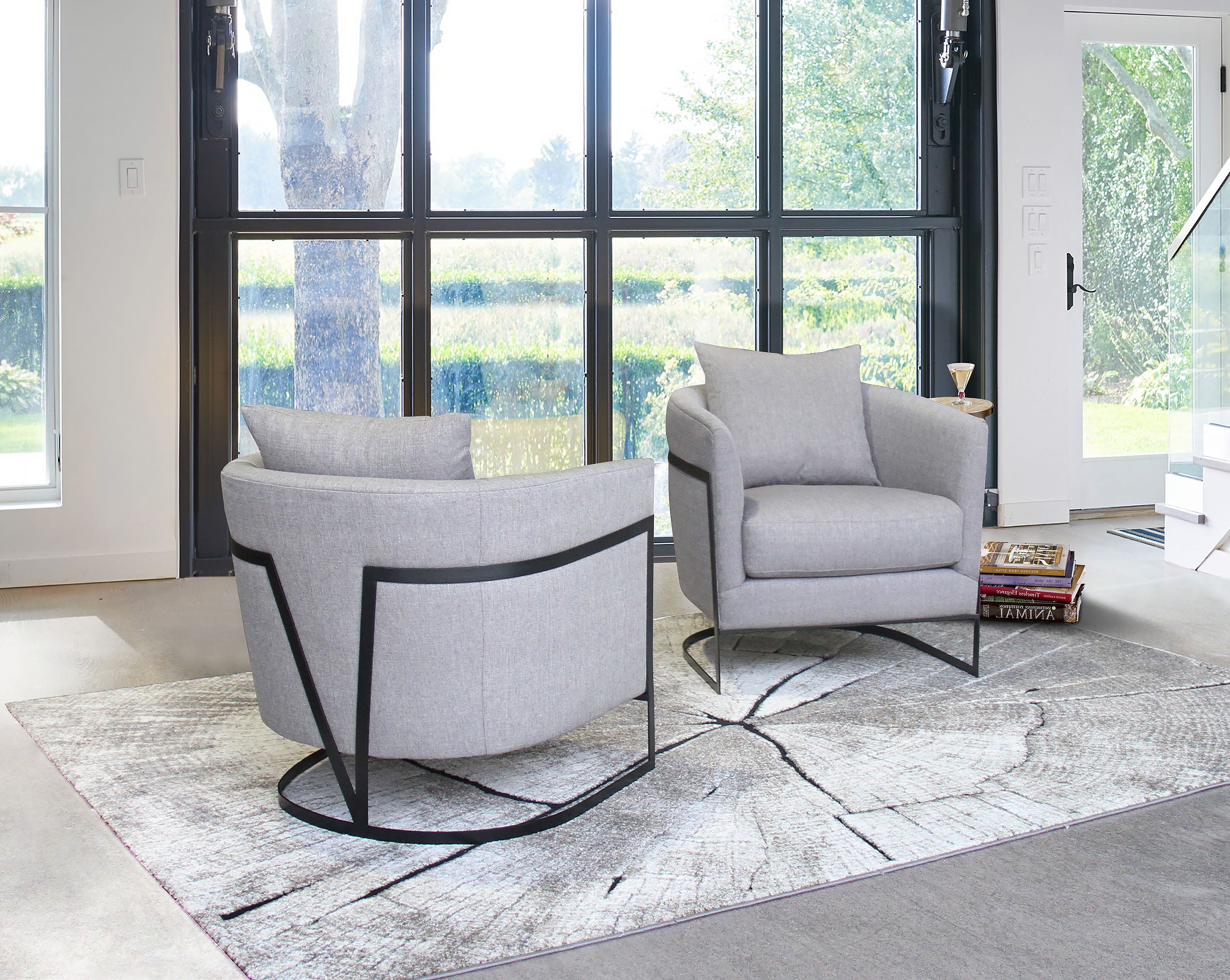 Swan - Contemporary Accent Chair - Black / Gray - Premium Accent Chairs from Armen Living - Just $1030! Shop now at brett interiors