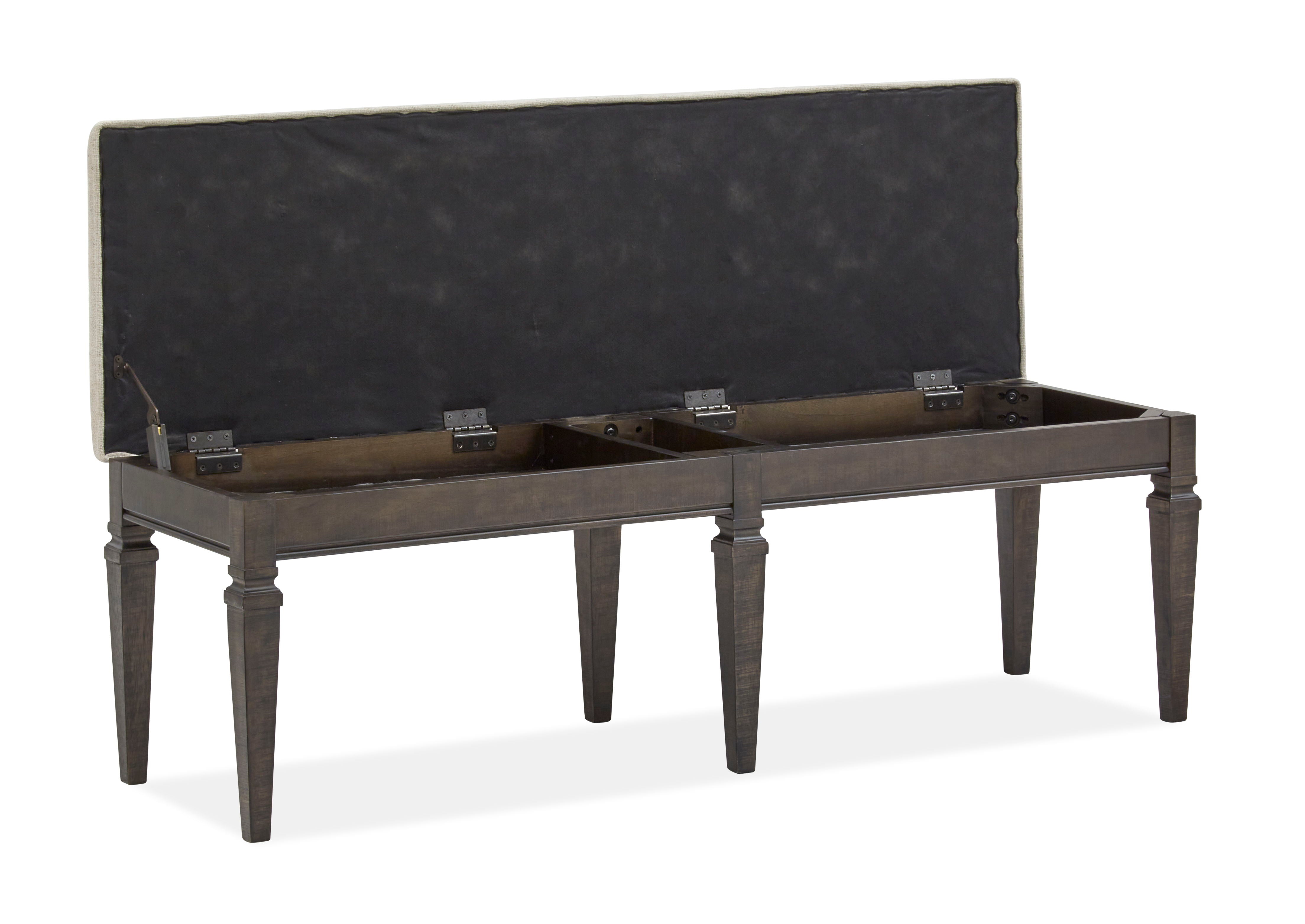 Calistoga - Bench With Upholstered Seat - Weathered Charcoal - Premium Upholstered Benches from Magnussen Furniture - Just $609! Shop now at brett interiors