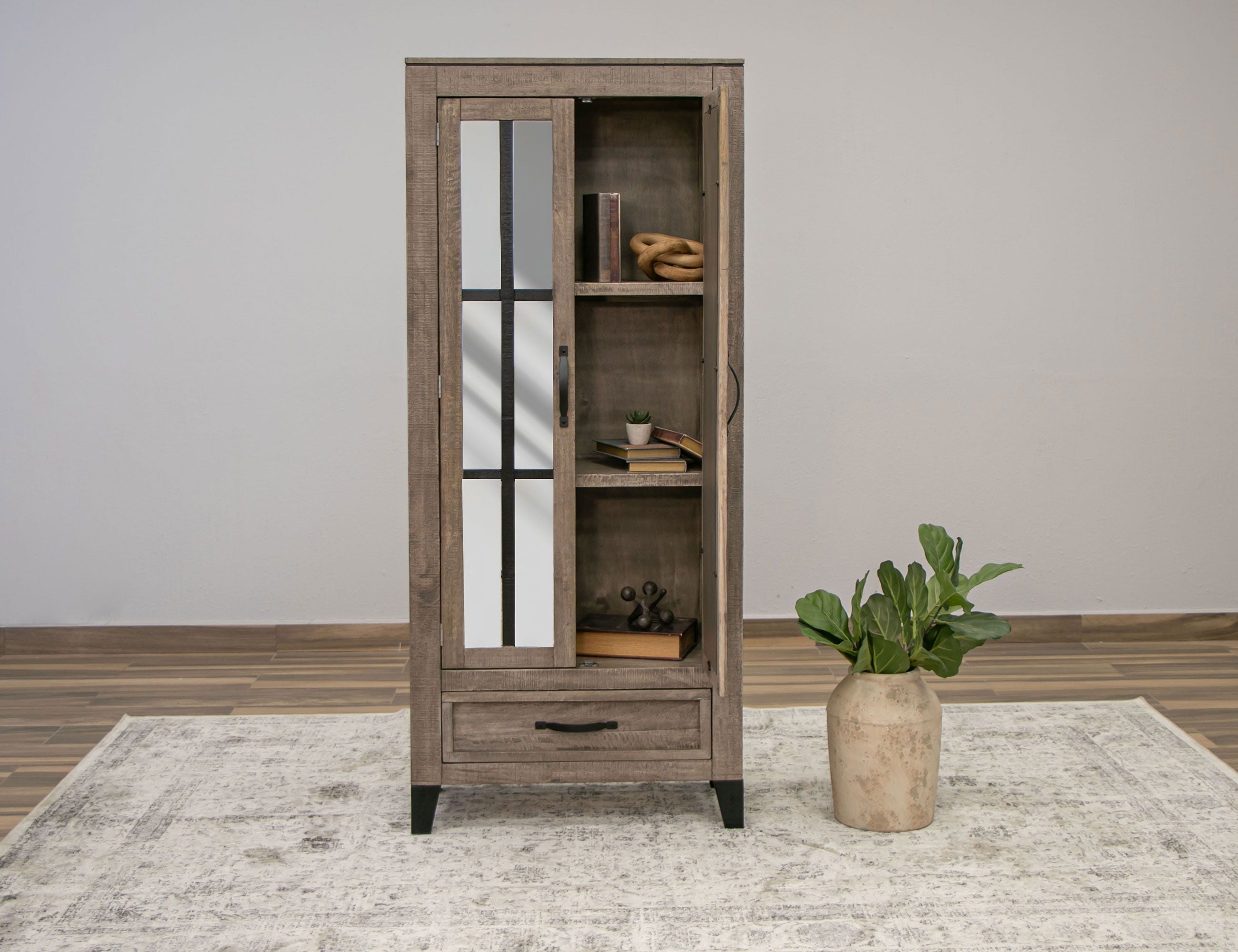 Blacksmith - Cabinet - Truffle Brown / Oil Black - Premium Accent Cabinets from International Furniture Direct - Just $997.50! Shop now at brett interiors