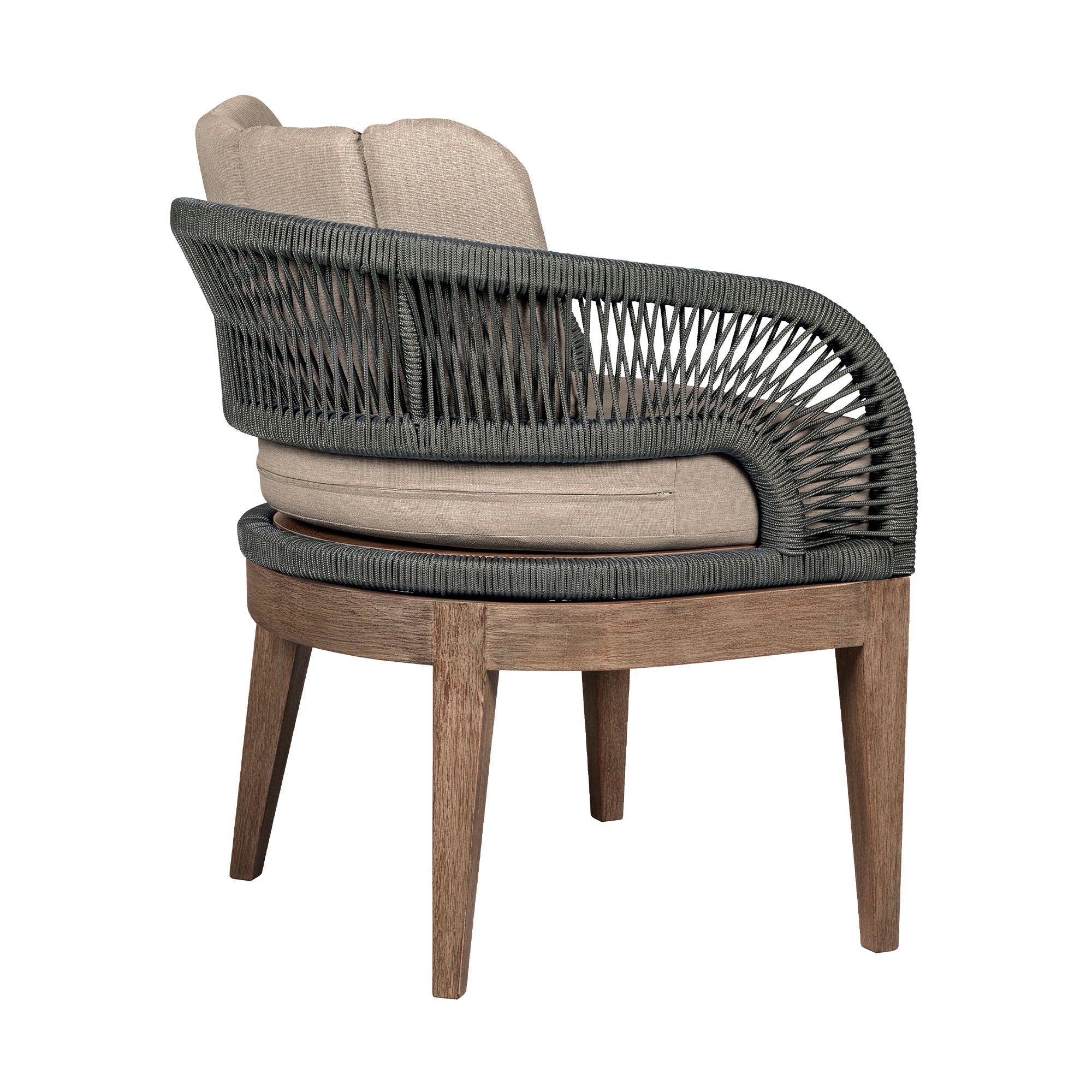 Orbit - Outdoor Patio Dining Chair - Weathered Eucalyptus / Taupe - Premium Side Chairs from Armen Living - Just $777.50! Shop now at brett interiors