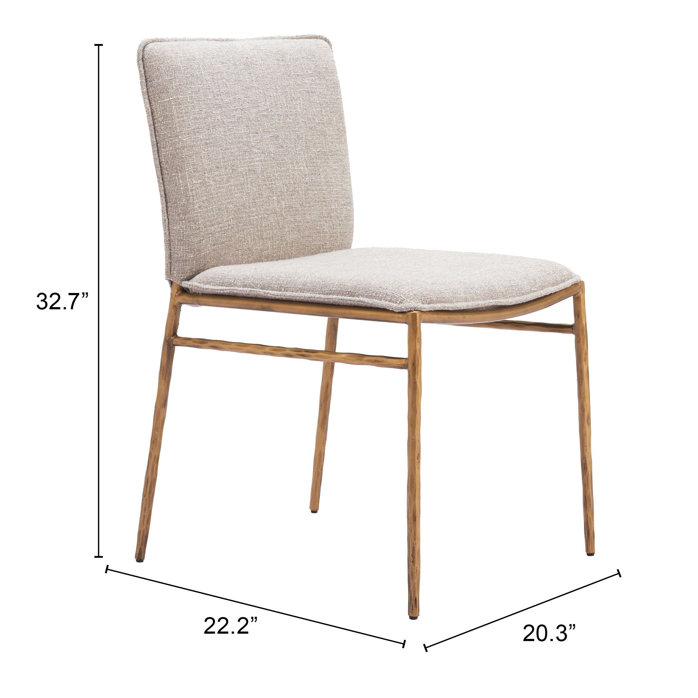 Nordvest - Dining Chair - Beige / Gold - Premium Side Chairs from Zuo Modern - Just $1275! Shop now at brett interiors