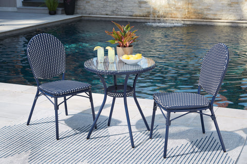 Odyssey Blue - Blue - Chairs W/Table Set (Set of 3) - Premium 3 Piece Outdoor Sets from Signature Design by Ashley® - Just $358.05! Shop now at brett interiors