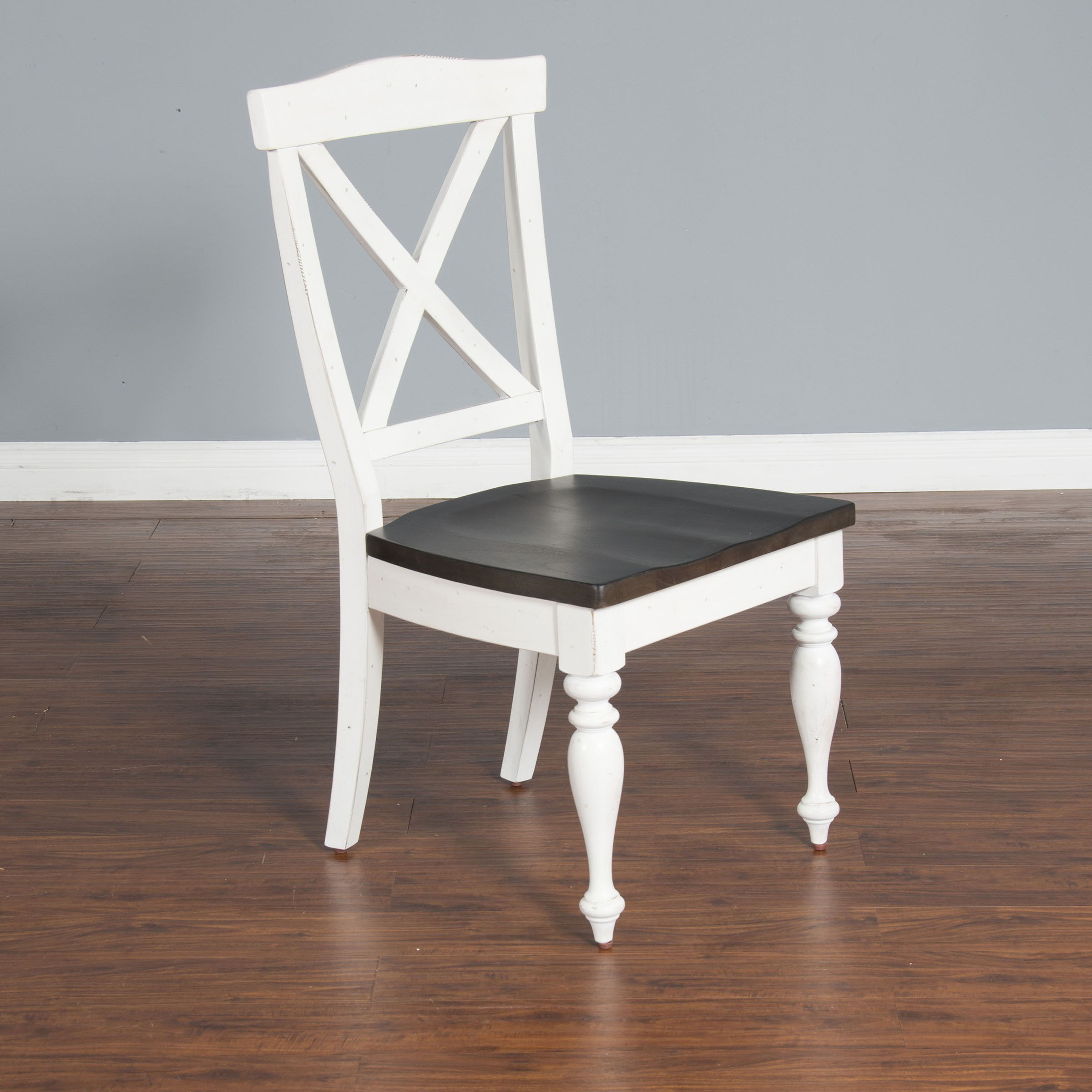 Carriage House - Crossback Chair - White / Dark Brown - Premium Side Chairs from Sunny Designs - Just $205! Shop now at brett interiors