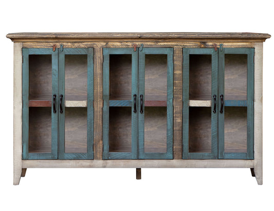 Antique - Glass Console 6 Glass Doors - Multicolor - Premium TV Stands from International Furniture Direct - Just $1057.50! Shop now at brett interiors