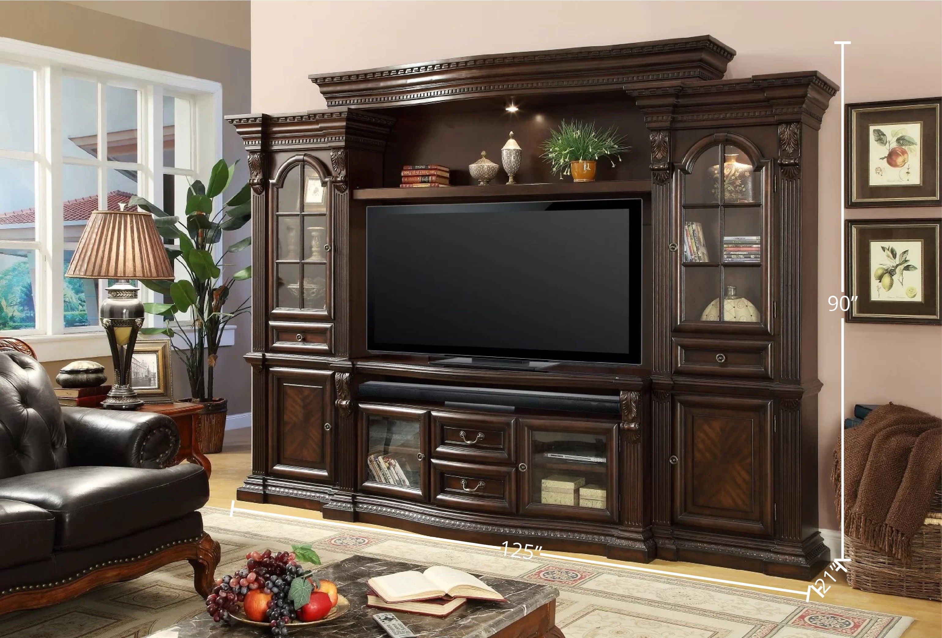 Bella - Estate Wall - Vintage Sienna - Premium Entertainment Centers from Parker House - Just $4997.50! Shop now at brett interiors