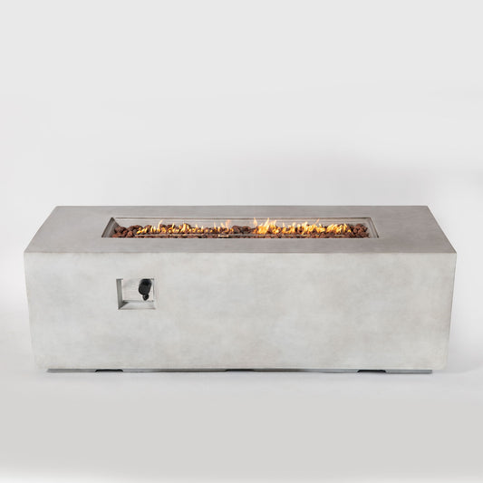 70" Concrete Large Fire Pit Table - Light Gray - Premium Fire Pits from AS Outdoor Heating - Just $1838! Shop now at brett interiors