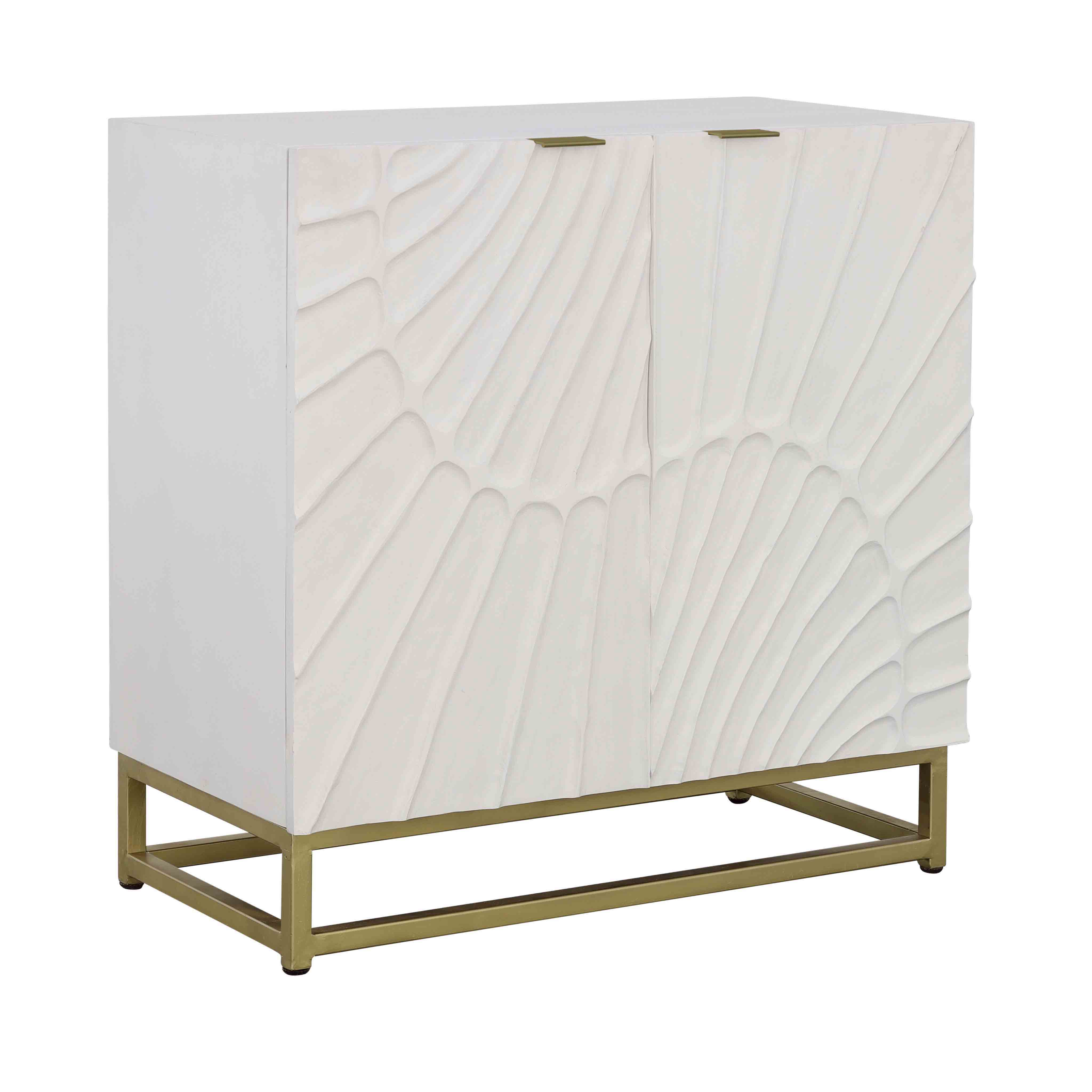 Fallow - Two Door Cabinet - White / Gold - Premium Accent Cabinets from Coast2Coast Home - Just $2887.50! Shop now at brett interiors