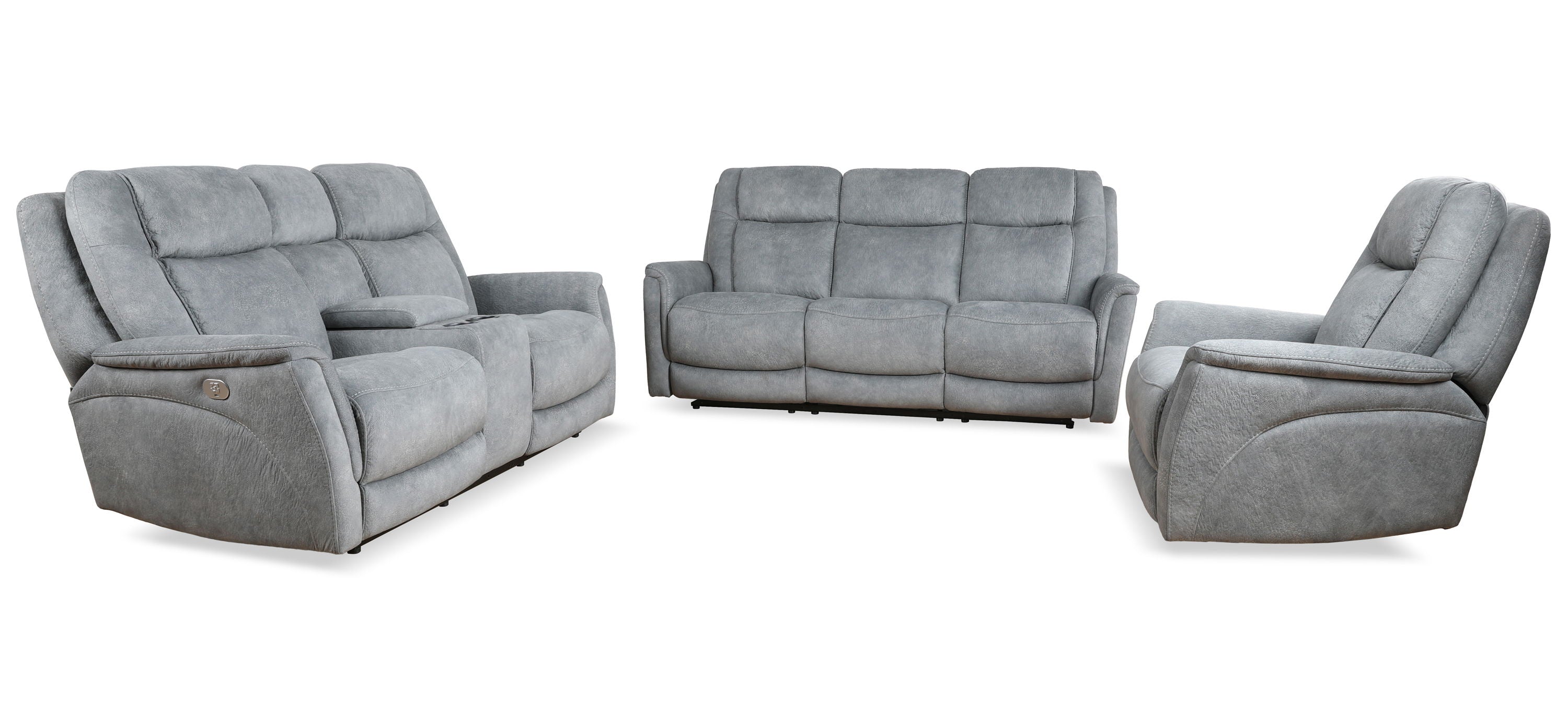 Linus - Power Reclining Sofa Loveseat And Recliner - Hudson Grey - Premium 3 Piece Living Room Sets from Parker Living - Just $3642.50! Shop now at brett interiors