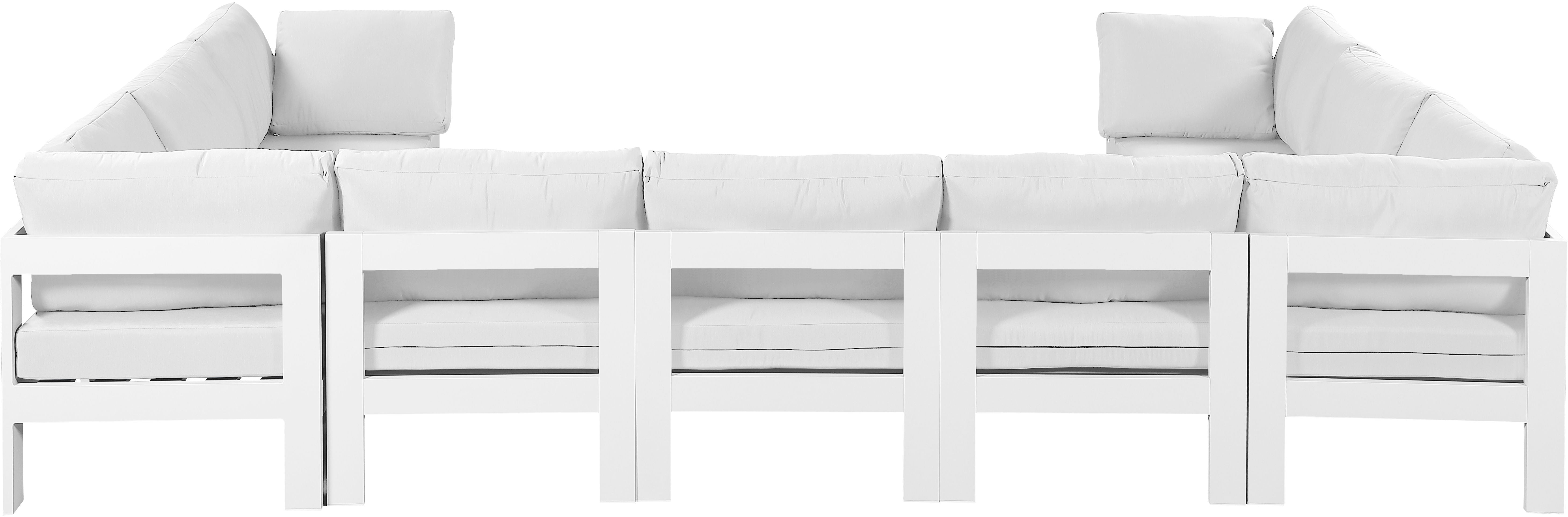 Nizuc - Outdoor Patio Modular Sectional 9 Piece - White - Premium Stationary Sectionals from Meridian Furniture - Just $8162.50! Shop now at brett interiors