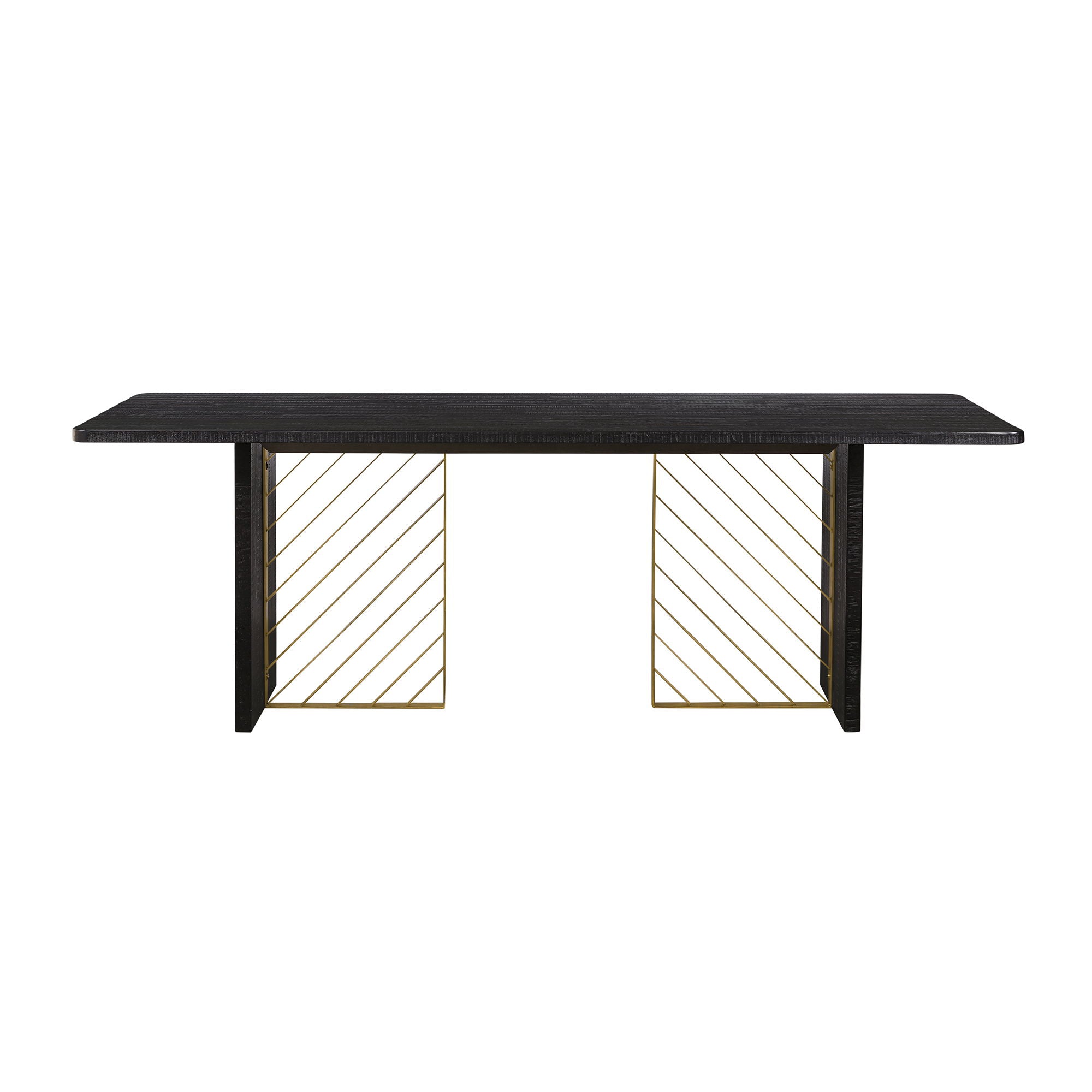 Monaco - Dining Table With Antique Brass Accent - Black - Premium Dining Tables from Armen Living - Just $1517.50! Shop now at brett interiors