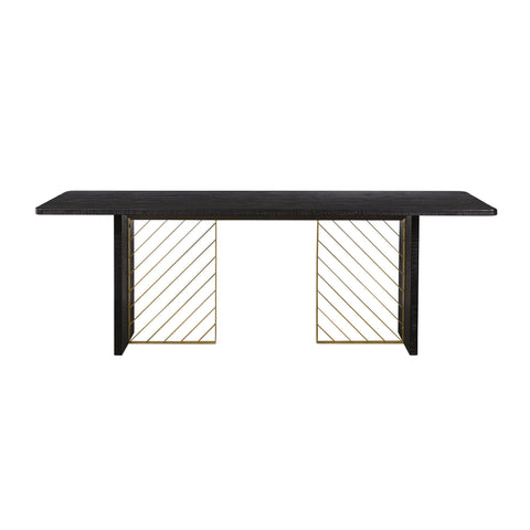 Monaco - Dining Table With Antique Brass Accent - Black - Premium Dining Tables from Armen Living - Just $1517.50! Shop now at brett interiors