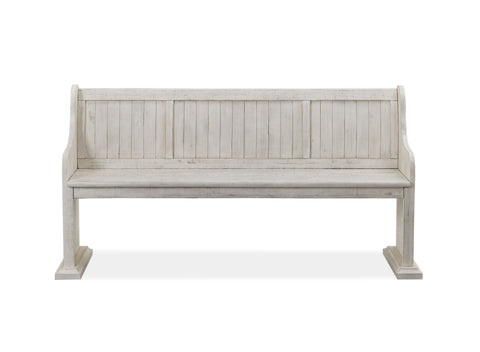 Bronwyn - Bench With Back - Alabaster - Premium Dining Benches from Magnussen Furniture - Just $725! Shop now at brett interiors