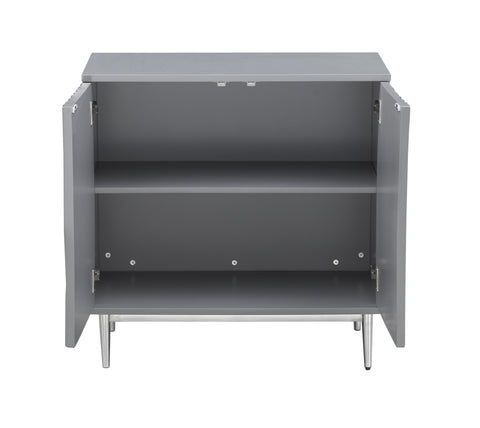 Storme - Two Door Cabinet - Glossy Gray - Premium Accent Cabinets from Coast2Coast Home - Just $2887.50! Shop now at brett interiors