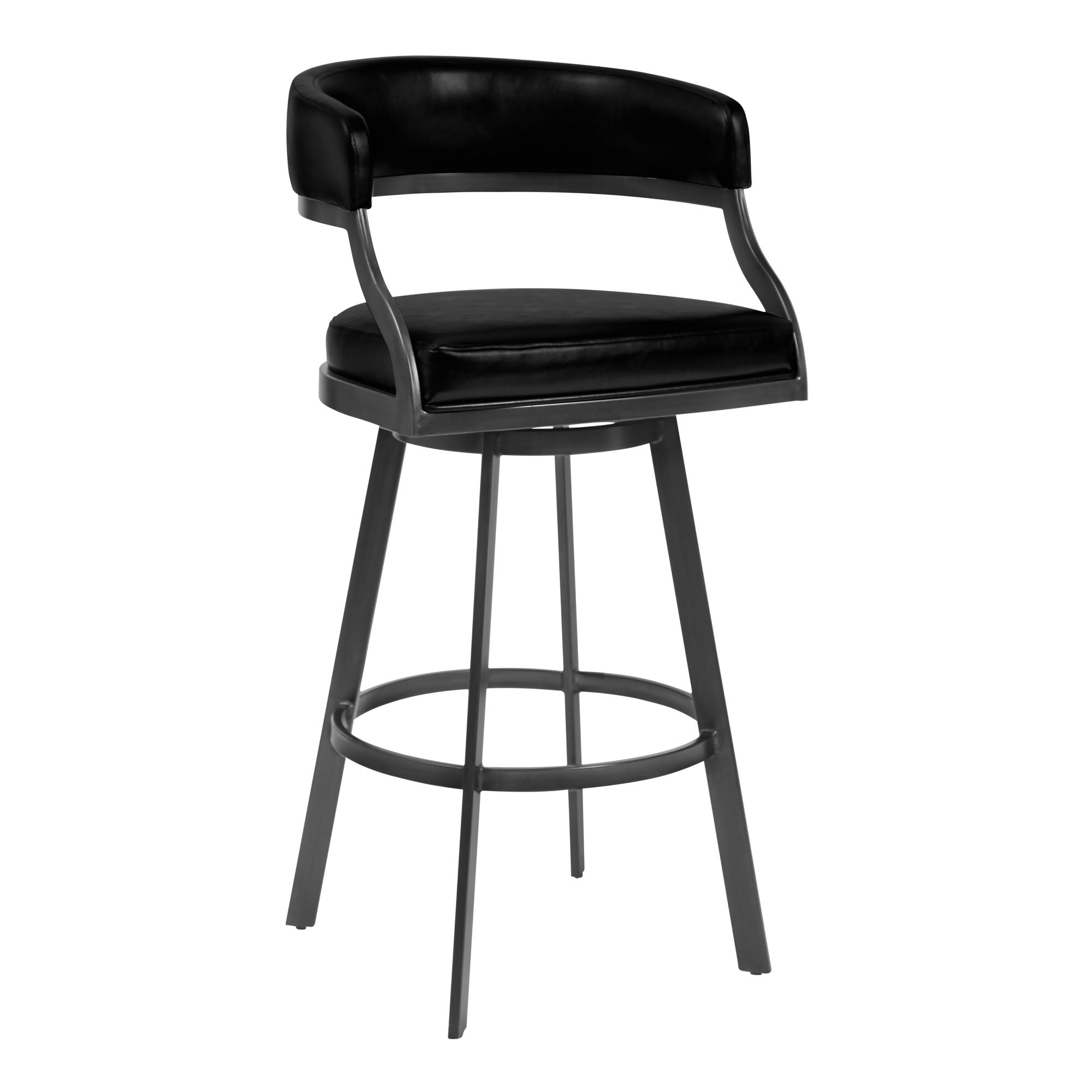 Saturn - Swivel Bar Stool - Mineral Legs - Premium Counter Height (24"-27") from Armen Living - Just $360! Shop now at brett interiors