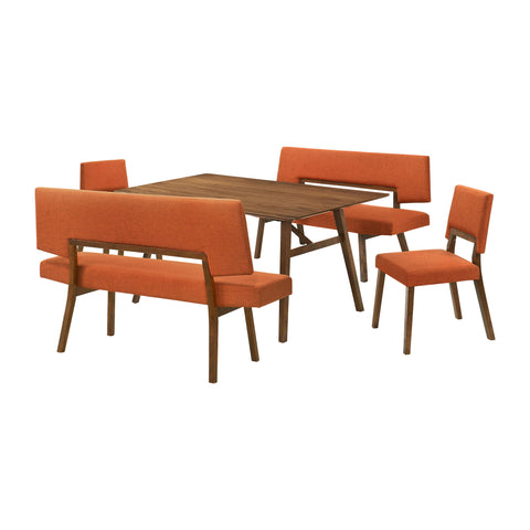 Channell - Walnut Wood Dining Table Set - Premium 5 Piece Dining Room Sets from Armen Living - Just $1082.50! Shop now at brett interiors