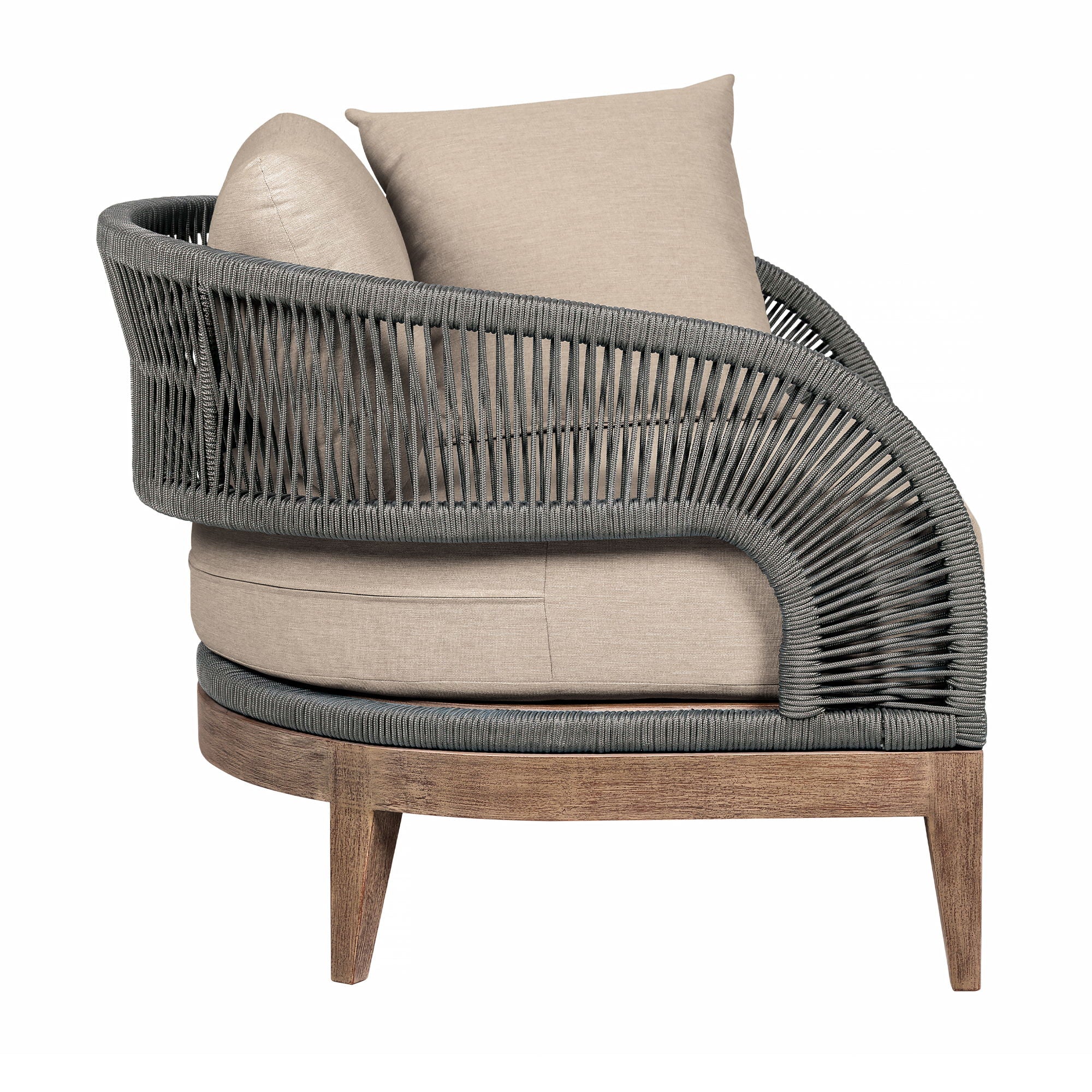 Orbit - Outdoor Patio Chair - Weathered Eucalyptus / Taupe - Premium Arm Chairs from Armen Living - Just $1297.50! Shop now at brett interiors