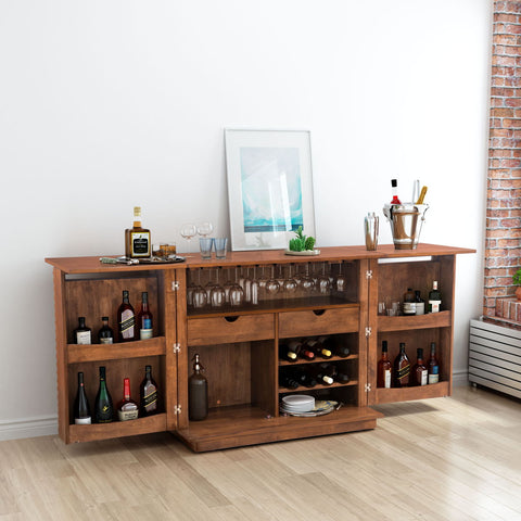 Linea - Bar Cabinet - Walnut - Premium Wine Cabinets from Zuo Modern - Just $3700! Shop now at brett interiors