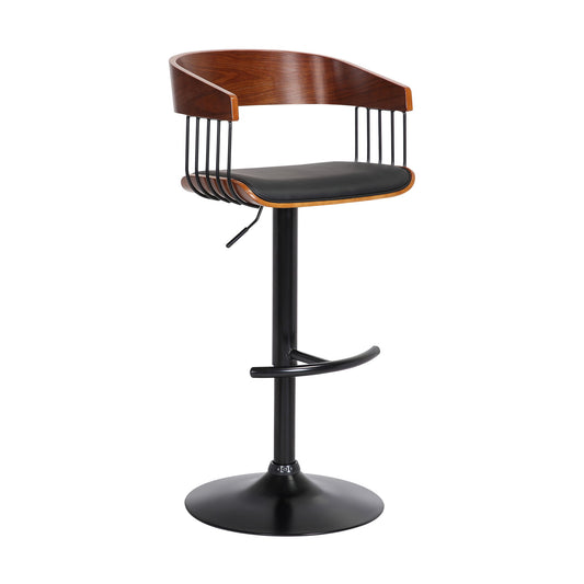 Larisa - Adjustable Walnut Wood Bar Stool - Premium Adjustable Height from Armen Living - Just $255! Shop now at brett interiors