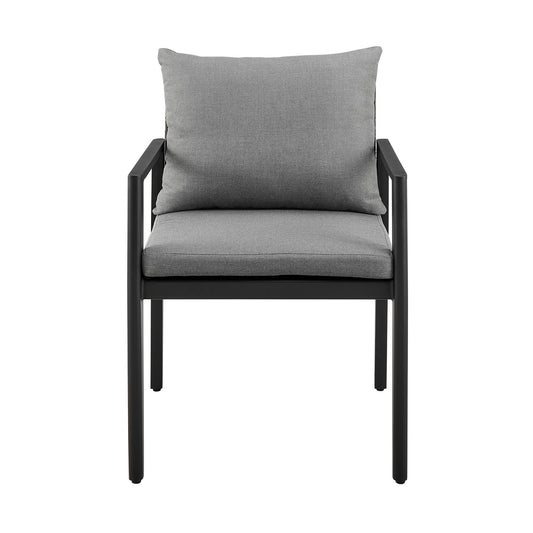 Cayman - Outdoor Patio Dining Chairs With Arms And Cushions (Set of 2) - Gray - Premium Chair Sets from Armen Living - Just $1210! Shop now at brett interiors