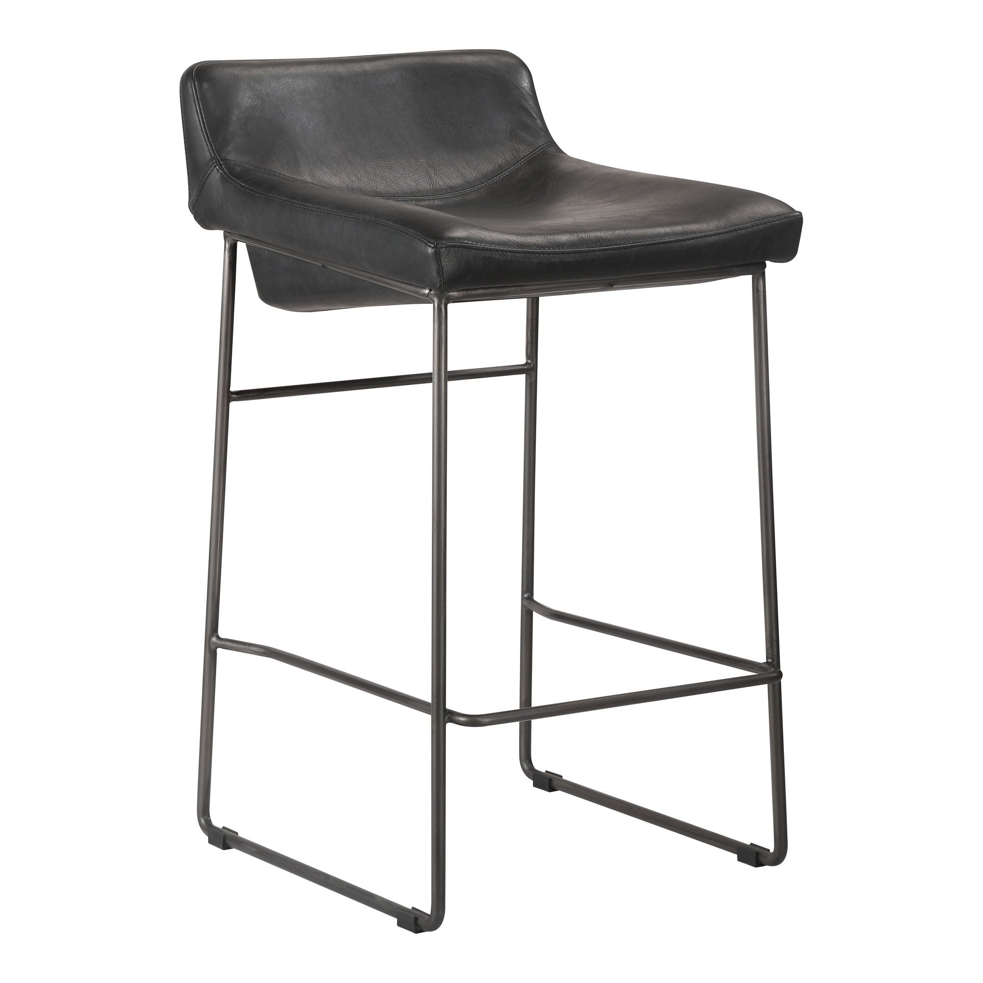 Starlet - Counter Stool Stool Leather (Set of 2) - Onyx Black - Premium Stool Sets from Moe's Home Collection - Just $3372.50! Shop now at brett interiors