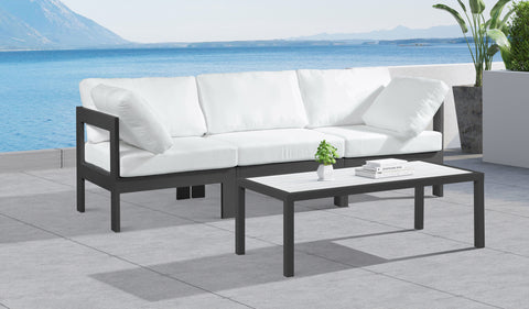 Nizuc - Outdoor Patio Modular Sofa 3 Seats - White - Premium Sofas from Meridian Furniture - Just $2787.50! Shop now at brett interiors