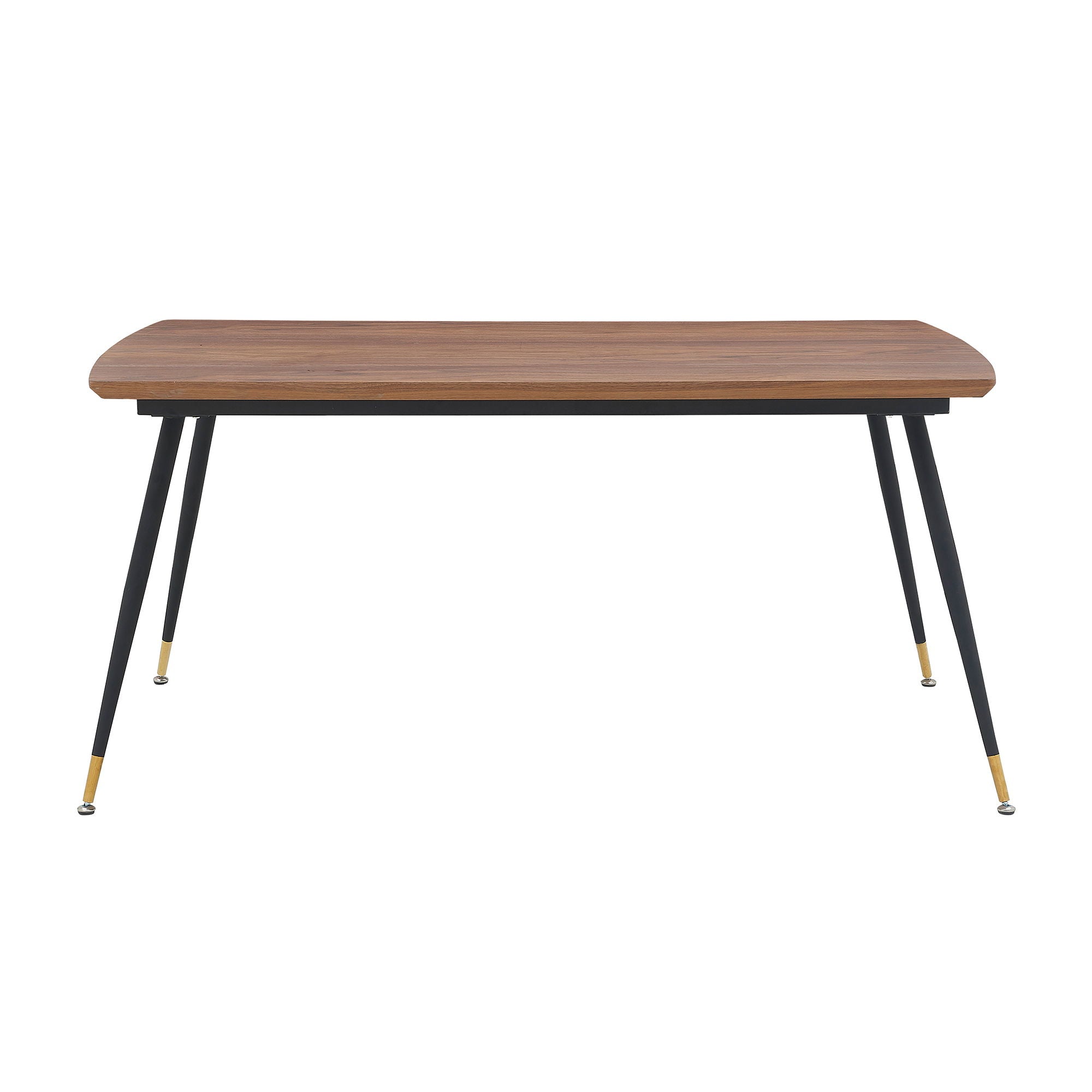 Messina - Modern Walnut And Metal Dining Room Table - Black Matte / Gold - Premium Dining Tables from Armen Living - Just $620! Shop now at brett interiors